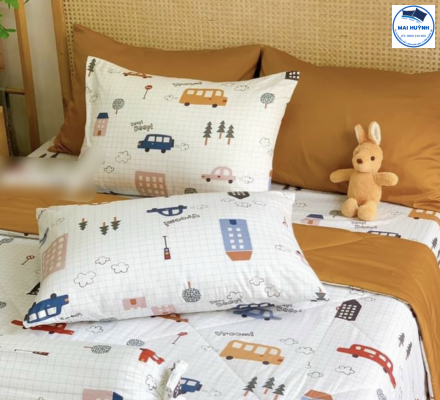 Album 4 Món Drap gối cotton  hàn quốc 01